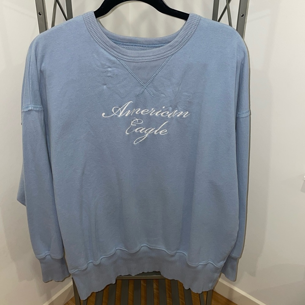 American Eagle Bright Blue Crew Neck Size S